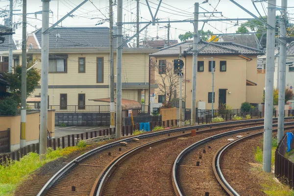 Kyoto, Japan - 01/03/2020 : Japanese railway with a local train — 스톡 사진