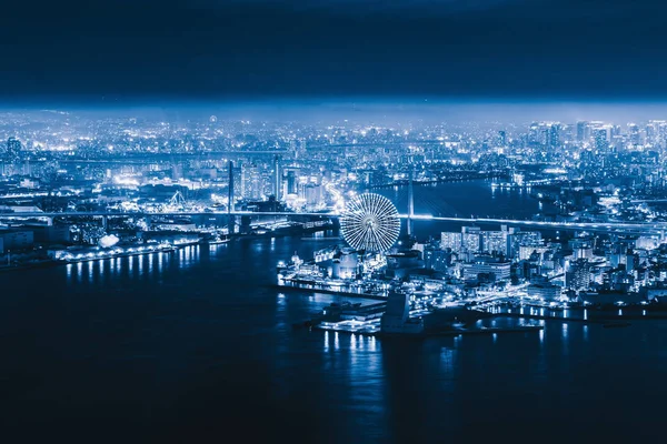Вид с воздуха на колесо обозрения, Темпозан The Riverfront, рядом с O — стоковое фото