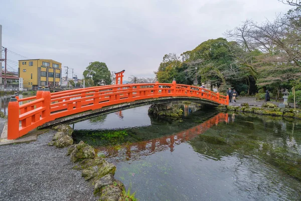 Puente Rojo Templo Fujisan Hongu Sengen Taisha Fujinomiya Ciudad Shizuoka — Foto de Stock