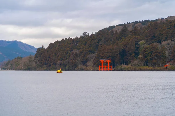 Одна Jinja Heiwa Torii Озером Одном Старых Городов Японии Канова — стоковое фото