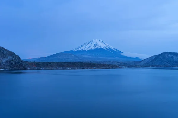 Lago Saiko Fuji Cinco Lagos Montaña Fuji Con Nieve Temporada — Foto de Stock