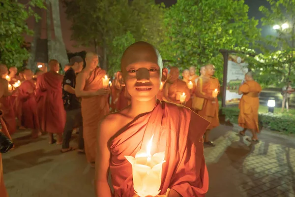 Pathum Thani City Thailand 2020 Unidentified People Thai Novice Monk — стокове фото