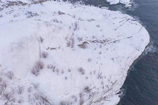 Вид Воздуха Лофотенские Острова Озеро Реку Округ Нордланд Норвегия Европа — стоковое фото