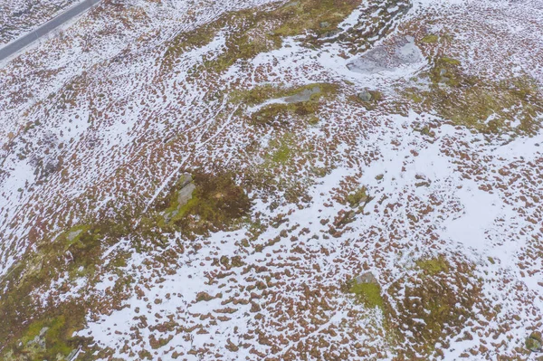 Légi Kilátás Fehér Hegy Lofoten Szigetek Nordland Megye Norvégia Európa — Stock Fotó