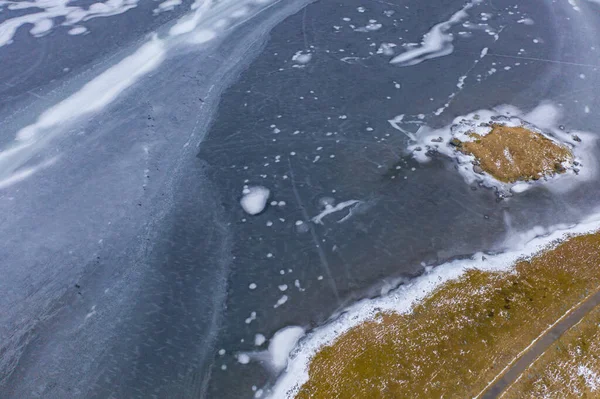 Vue Aérienne Glacier Lac Glace Dans Les Îles Lofoten Comté — Photo