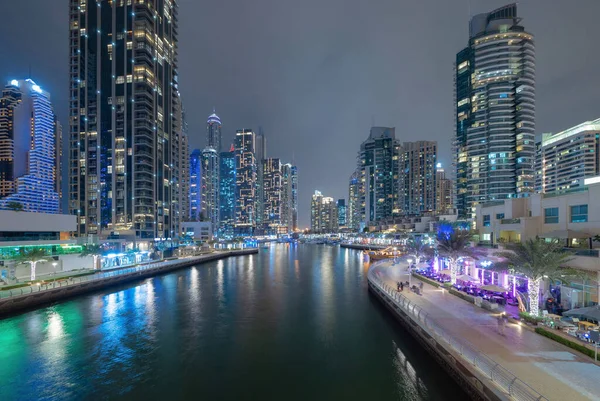 Dubai Marina Lago Rio Horizonte Centro Cidade Emirados Árabes Unidos — Fotografia de Stock