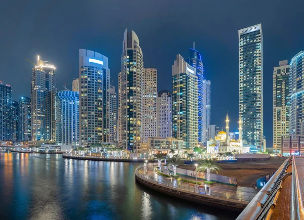 Dubai Marina Lake River Downtown Skyline Emiratos Árabes Unidos Eau —  Fotos de Stock