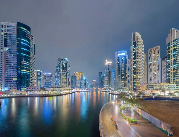 Dubai Marina Lake River Downtown Skyline Emiratos Árabes Unidos Eau —  Fotos de Stock