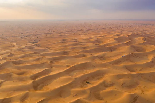 Aerial View Red Desert Safari Sand Dune Dubai City United — Stock Photo, Image