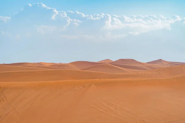 Safari Deserto Vermelho Com Duna Areia Cidade Dubai Emirados Árabes — Fotografia de Stock