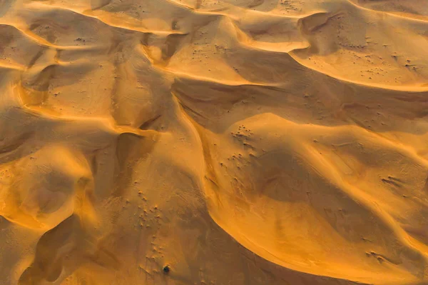 Luchtfoto Van Rode Desert Safari Met Zandduin Dubai City Verenigde — Stockfoto