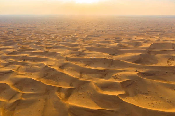 Flygfoto Över Röd Desert Safari Med Sanddyn Dubai City Förenade — Stockfoto