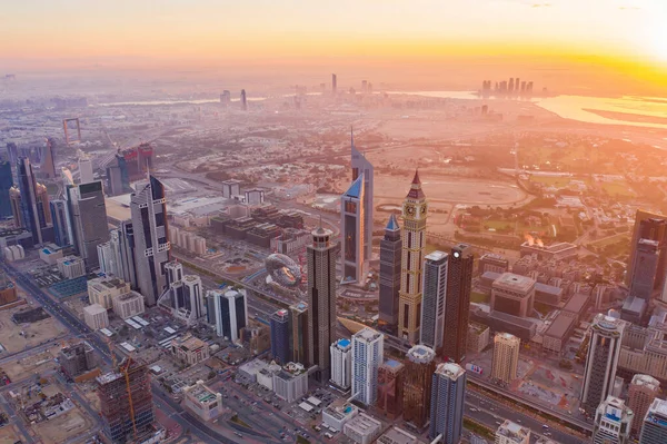 Vista Aérea Del Horizonte Del Centro Dubái Emiratos Árabes Unidos — Foto de Stock