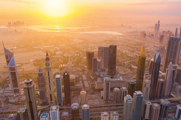Vue Aérienne Dubai Downtown Skyline Des Émirats Arabes Unis Des — Photo