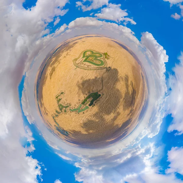 Kleine Planeet 360 Graden Bol Panorama Van Bovenaanzicht Vanuit Lucht — Stockfoto