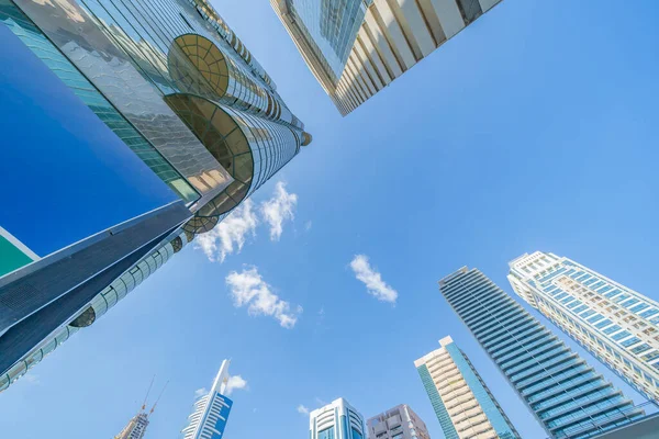 Guardando Fino Grattacieli Grattacieli Architetture Distretto Finanziario Con Cielo Blu — Foto Stock