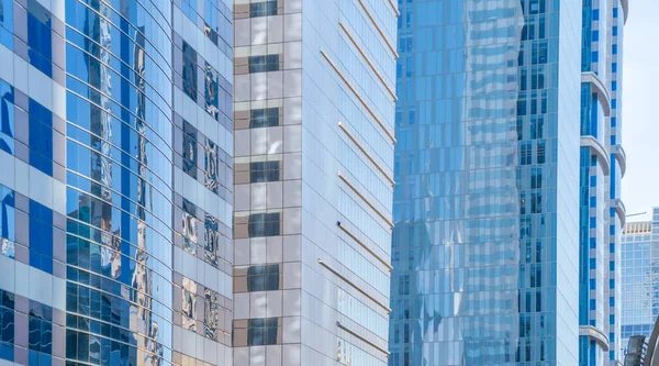 Mirando Hacia Arriba Edificios Oficinas Gran Altura Rascacielos Arquitecturas Distrito — Foto de Stock