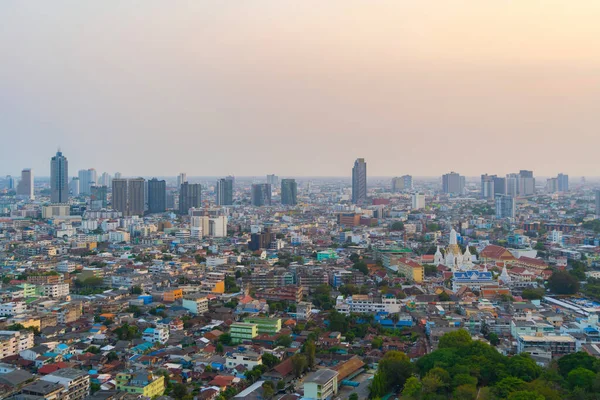Vista Aérea Bangkok Downtown Skyline Tailândia Distrito Financeiro Área Residencial — Fotografia de Stock