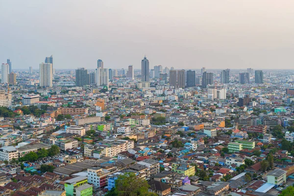 Tayland Başkenti Bangkok Gökyüzü Manzarası Finans Sektörü Şehir Merkezindeki Yerleşim — Stok fotoğraf