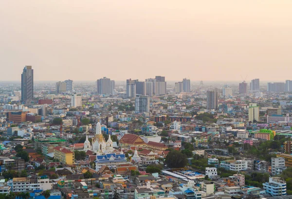 Tayland Başkenti Bangkok Gökyüzü Manzarası Finans Sektörü Şehir Merkezindeki Yerleşim — Stok fotoğraf