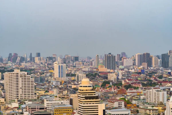 Vista Aérea Bangkok Downtown Skyline Tailândia Distrito Financeiro Área Residencial — Fotografia de Stock