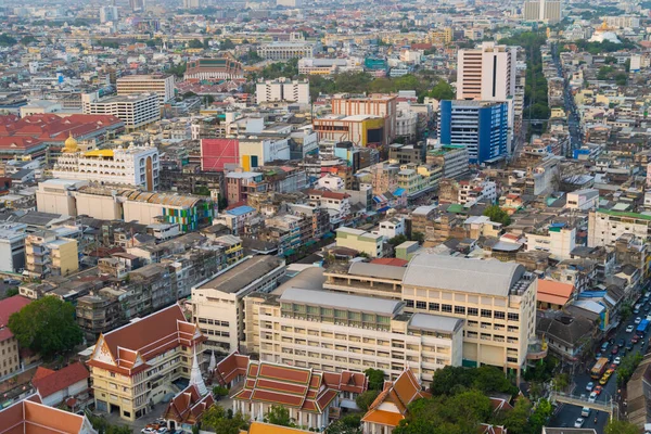 Aerial View Residential Buildings Traditional Temple Rattanakosin Island Bangkok Downtown — Stock Photo, Image