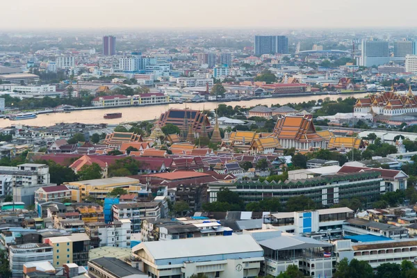 Wat Pho Wat Phra Chetuphon Vimolmangklararm Rajwaramahaviharn Günbatımında Bangkok City — Stok fotoğraf