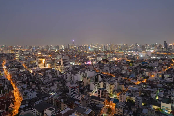 Vista Aérea Bangkok Downtown Skyline Tailândia Distrito Financeiro Área Residencial — Fotografia de Stock