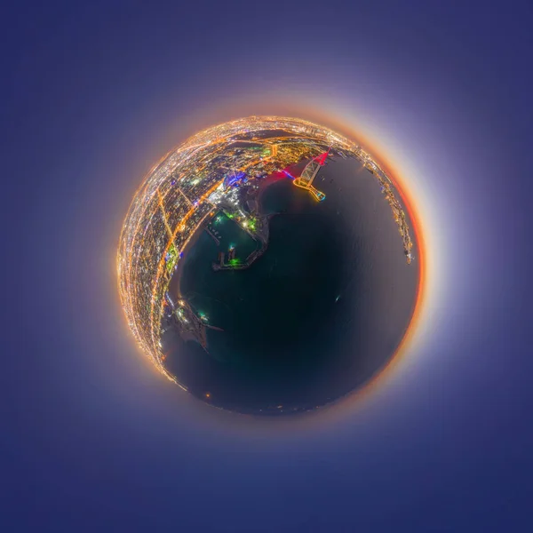 Мала Планета 360 Градусів Панорама Повітряного Огляду Острова Бурдж Аль — стокове фото