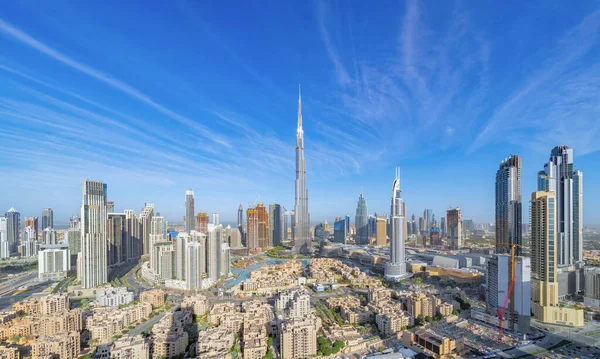 Вид Повітря Небо Дубай Центрі Міста Автомагістралі Або Вулиці Єднаних — стокове фото