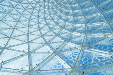 İnşaat mimari yapısı sarmalı. Sheikh Zayed Büyük Cami Merkezi, Abu Dabi, Birleşik Arap Emirlikleri ya da BAE 'nin cam cephe tasarımı. İllüzyon arkaplanı.