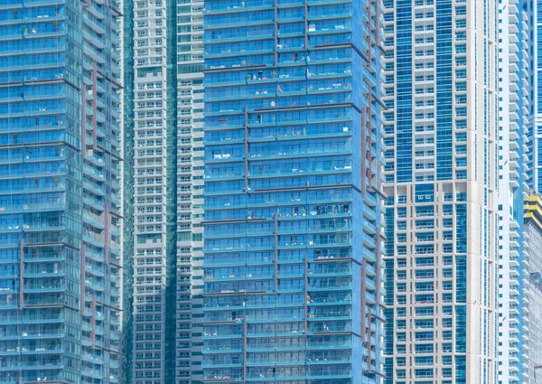 Patrón Ventanas Edificios Oficinas Diseño Fachada Arquitectura Vidrio Con Reflejo — Foto de Stock