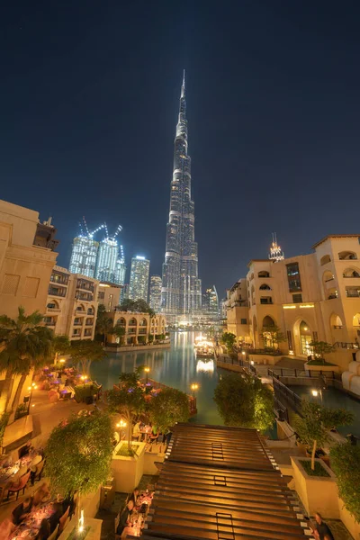 Burj Khalifa Dubai Belvárosában Városkép Szökőkút Egyesült Arab Emírségek Vagy — Stock Fotó