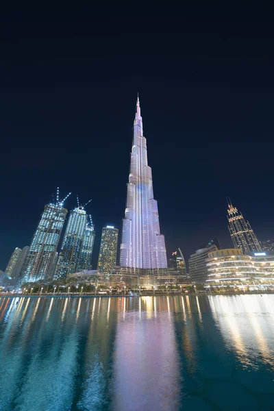 Burj Khalifa Horizonte Fonte Dubai Downtown Emirados Árabes Unidos Emirados — Fotografia de Stock