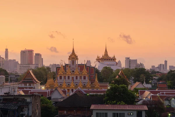 Loha Prasat Wat Ratchanatda Und Golden Mountain Pagode Ein Buddhistischer — Stockfoto