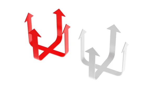 Leiderschap Ander Concept Met Rode Witte Pijlen Geïsoleerd Witte Achtergrond — Stockfoto