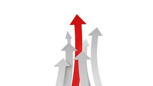 Leiderschap Ander Concept Met Rode Witte Pijlen Geïsoleerd Witte Achtergrond — Stockfoto