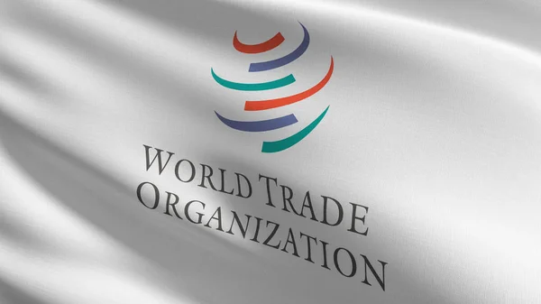 Bandiera Dell Organizzazione Mondiale Del Commercio Omc Organizzazione Intergovernativa Che — Foto Stock