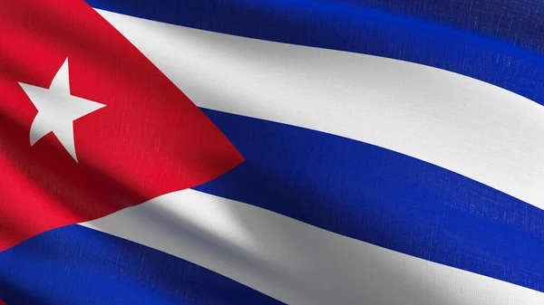 Bandera Nacional Cuba Soplando Viento Aislada Diseño Abstracto Patriótico Oficial —  Fotos de Stock