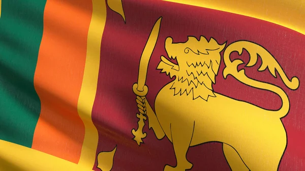 바람에 나부끼는 스리랑카 국기가 떨어져 있었다 공식적 추상적 손흔들기 기호의 — 스톡 사진