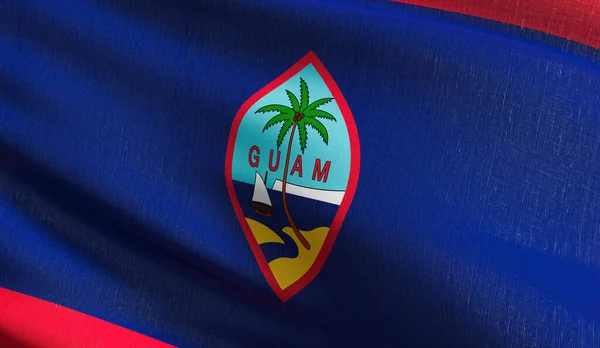 Guam Island Flagga Usa Som Blåser Vinden Isolerad Officiell Patriotisk — Stockfoto