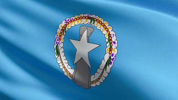 北マリアナ諸島は 孤立した風の中で吹いて 米国で旗を翻す 愛国的な抽象的なデザイン 手を振ってサインの3Dレンダリングイラスト — ストック写真