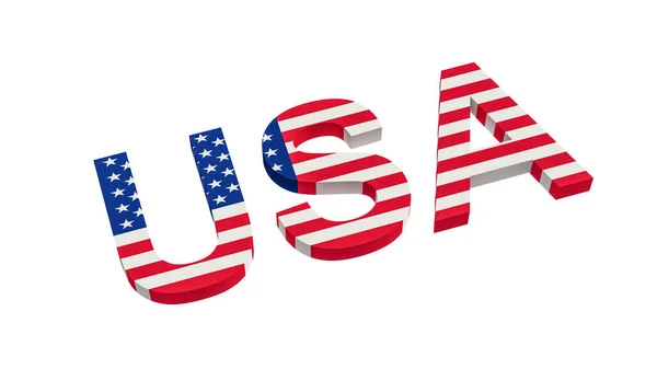 United States America National Flag Text Lettering Isolated 4Th July — Stock Photo, Image