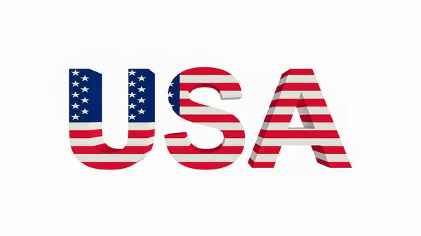 United States America National Flag Text Lettering Isolated 4Th July — Stock Photo, Image