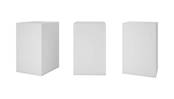 Шаблон Упаковки Білих Паперових Коробок Продукту Порожнім Простором Косметичного Крему — стокове фото