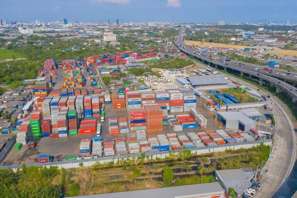 Aerial View Container Cargo Ship Export Import Business Logistics International — Stock Photo, Image