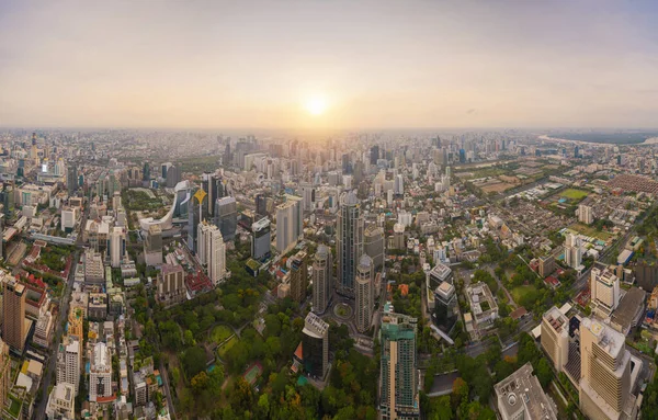 Вид Воздуха Район Саторн Центр Бангкока Skyline Таиланд Финансовые Кварталы — стоковое фото