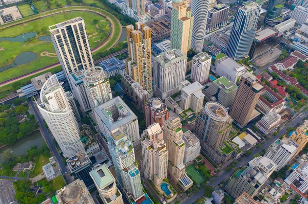 Вид Воздуха Район Саторн Центр Бангкока Skyline Таиланд Финансовые Кварталы — стоковое фото