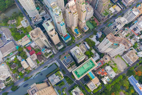 Aerial View Sathorn District Bangkok Downtown Skyline Thailand Financial District — Stock Photo, Image