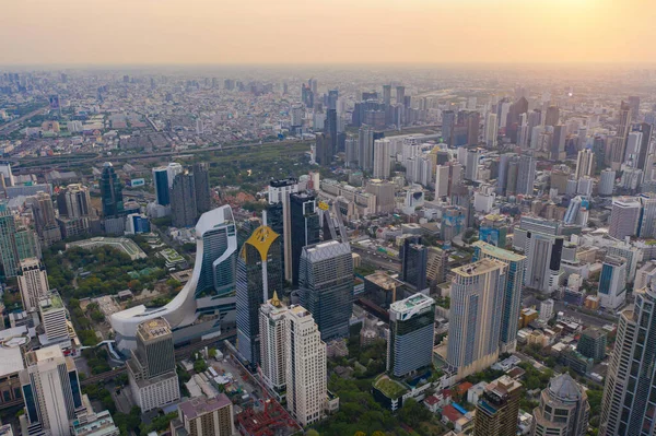 Vista Aérea Del Distrito Sathorn Bangkok Downtown Skyline Tailandia Distrito —  Fotos de Stock